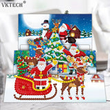 8pcs  Greeting Card Special-shaped Part Drill Mosaic Merry Christmas Embroidery Kit