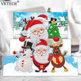 8pcs  Greeting Card Special-shaped Part Drill Mosaic Merry Christmas Embroidery Kit