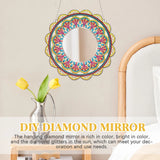 DIY Crystal Diamond Mirror Diamond Painting Portable Hanging Mirror Art Craft Set Flower Paint by Number Kits for Adult and Kids
